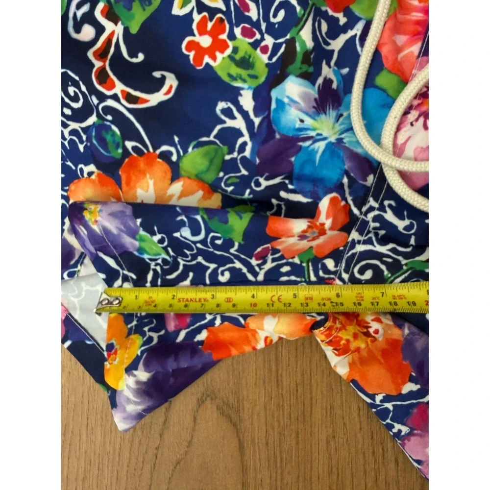 Polo Ralph Lauren Mens Size Small Floral Hibiscus Swim Trunks Navy Blue 6